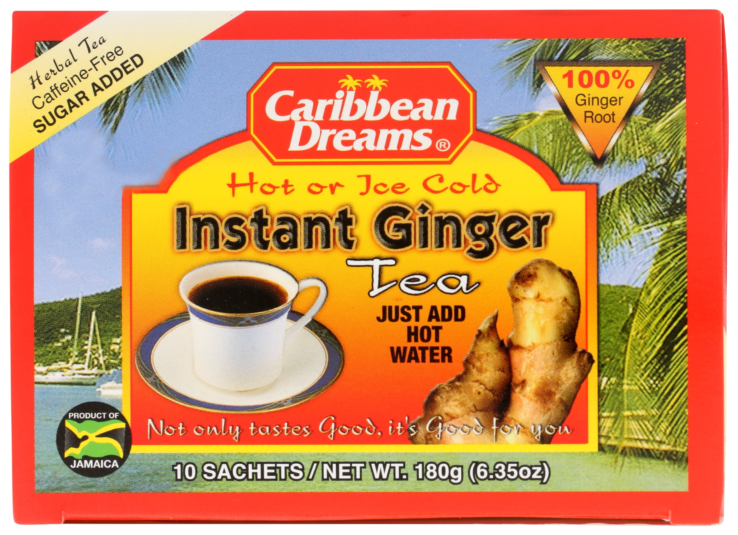 Pack of 12, Caribbean Dreams Instant Ginger Tea, 6.35 oz