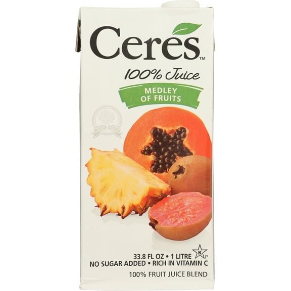 Pack of 12, Ceres Medley of Fruits 100% Juice, 33.8 fl oz