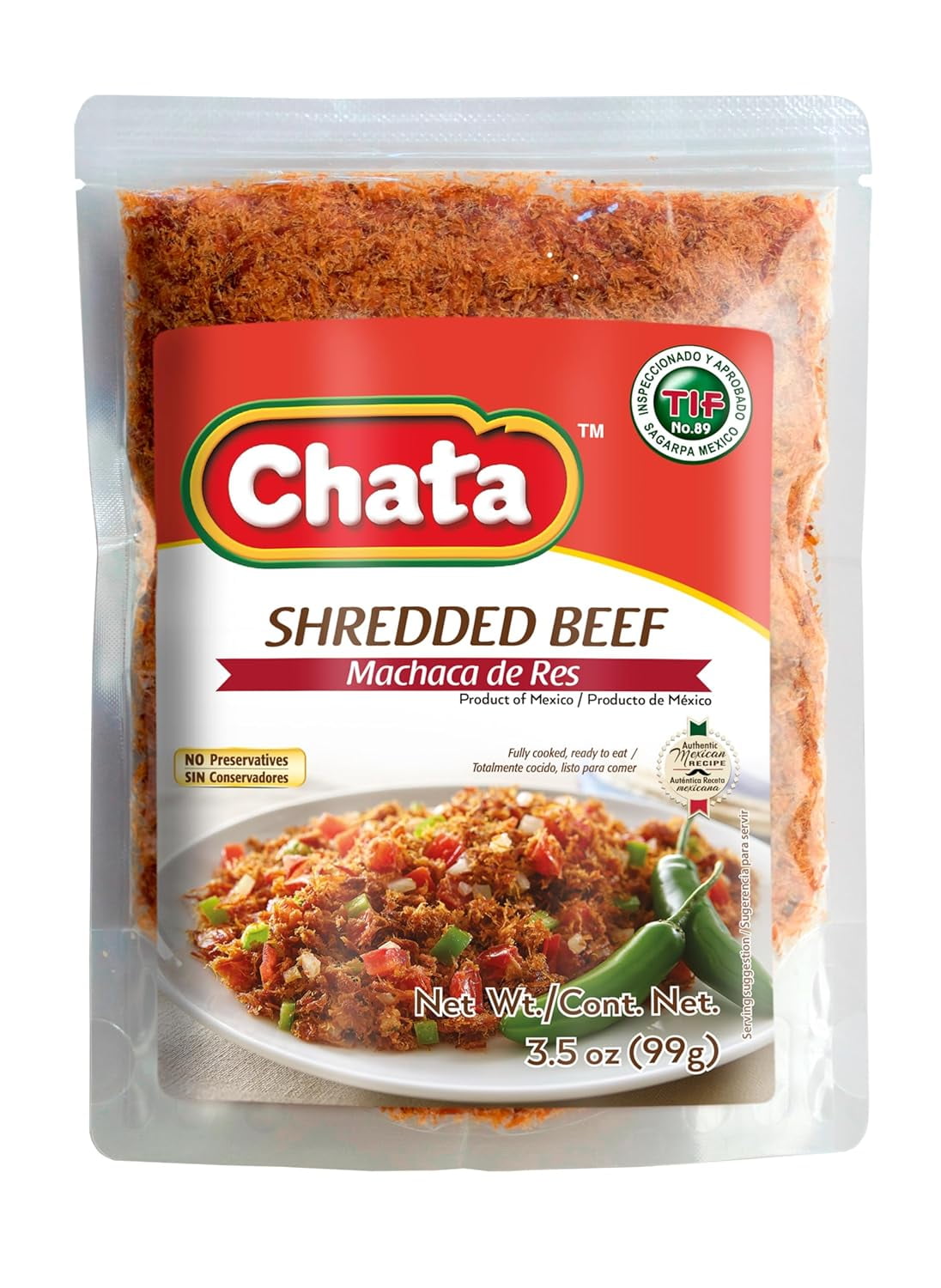(Pack of 12) Chata Beef Deshebrada Machaca 3.5 Oz