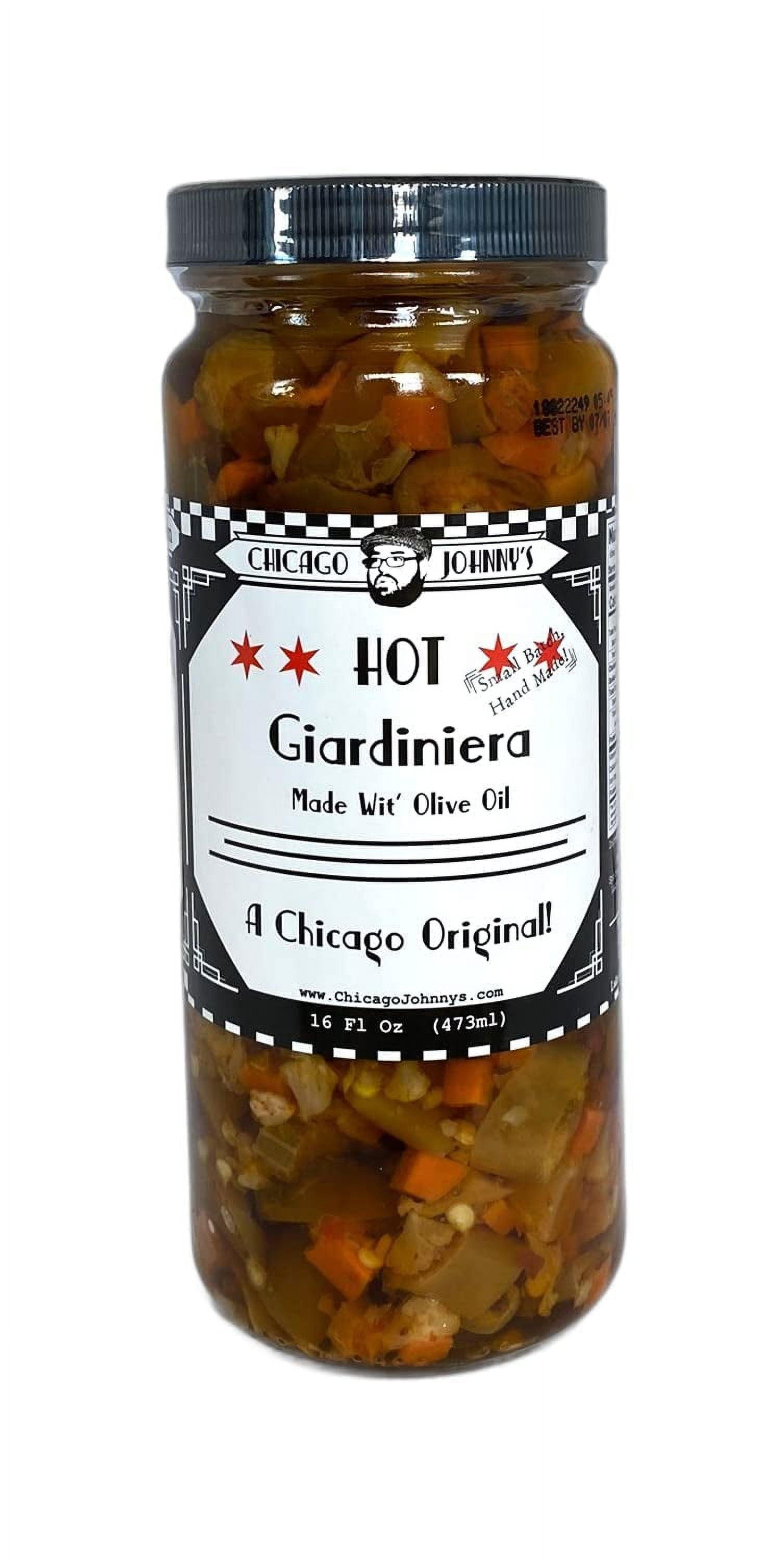 (Pack of 12) Chicago Johnny's Giardiniera Hot in Oil 16 oz