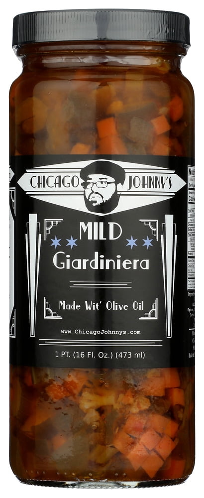 Pack of 12 Chicago Johnny's Giardiniera Mild in Olive Oil 16 fl oz