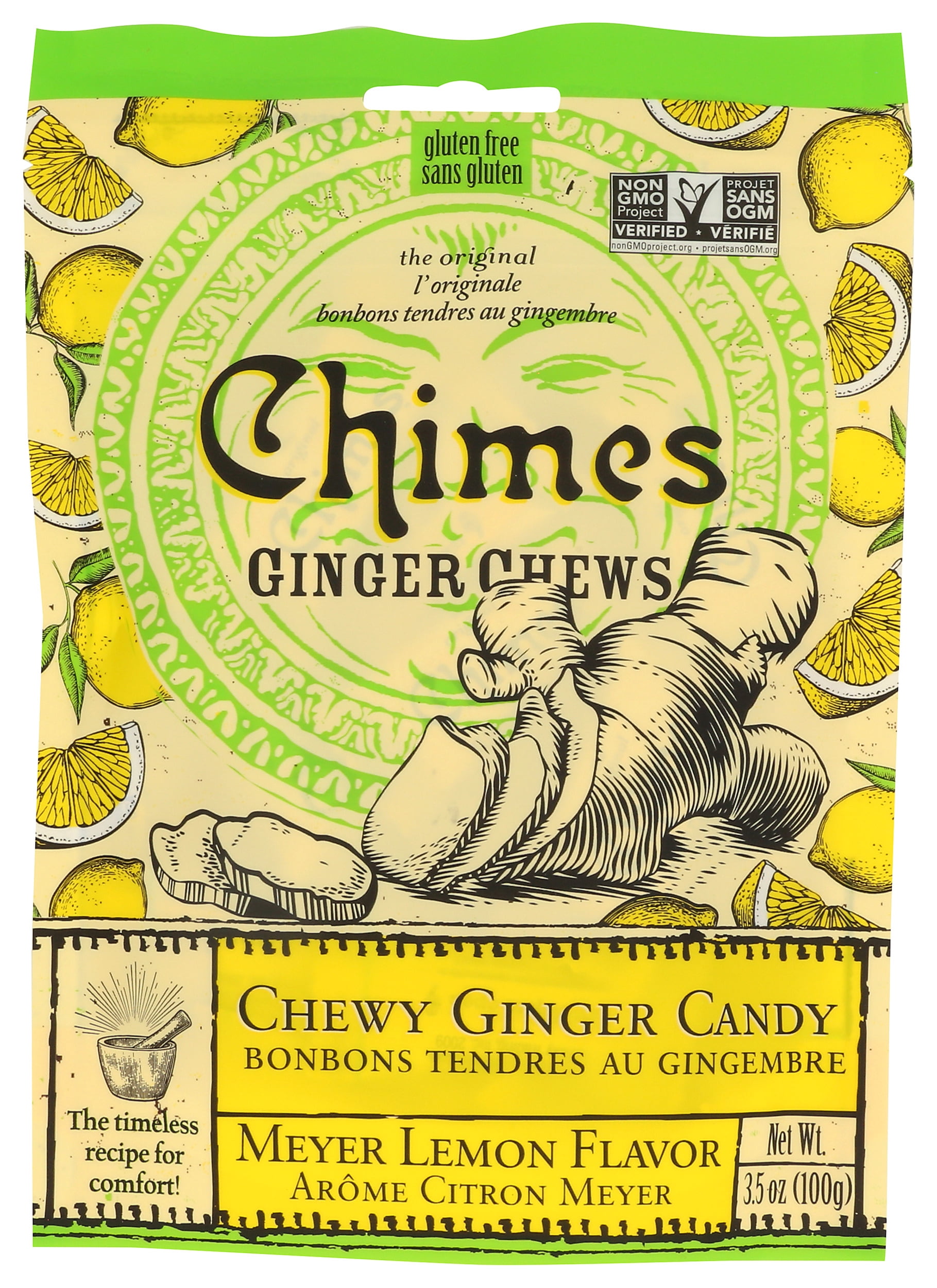 (Pack of 12), Chimes Meyer Lemon Chewy Ginger Candy, 3.5 oz - Walmart.com