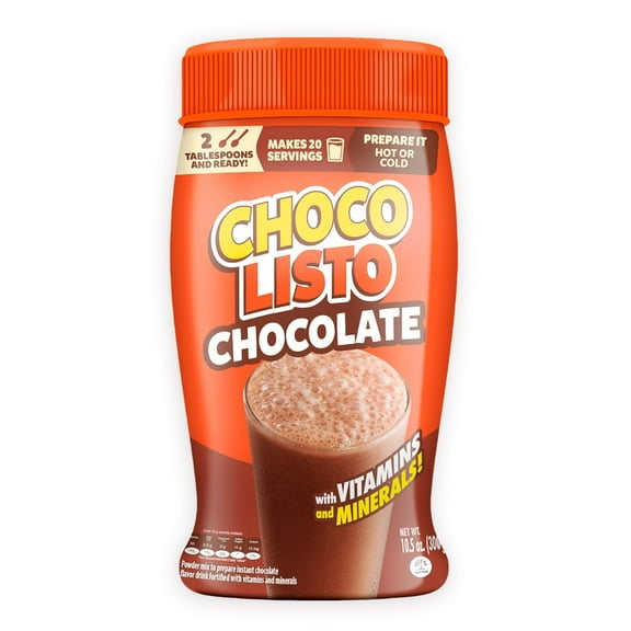 Pack of 12, Chocolisto Chocolate Powder, 10.5 oz