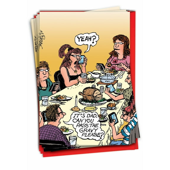 Pack of 12 Christmas Greeting Cards (1 Design, 12 Cards) - PA-sThe Turkey