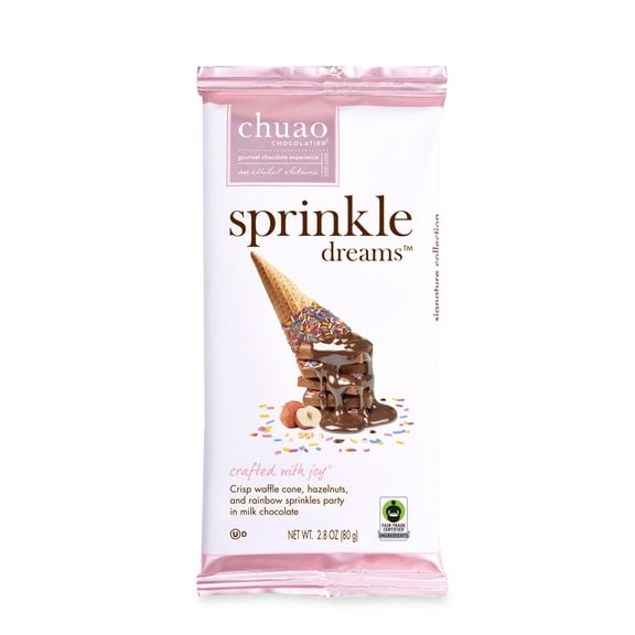 Pack of 12, Chuao Chocolatier Sprinkle Dreams Milk Chocolate Bar, 2.8 oz, 2.8 oz