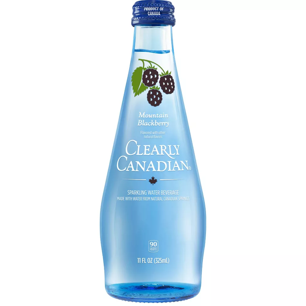 Pack of 12, Clearly Canadian Mountain Blackberry Sparkling Water, 11 fl oz