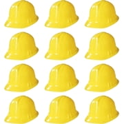 Pack of 12 Construction Party Hats Toy - Yellow Soft Plastic Hats for Kids - Construction Party Dress Up Accessories