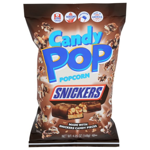 Pack of 12 Cookie Pop Snickers Popcorn 5.25 oz
