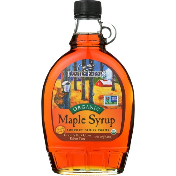 Pack of 12, Coombs Family Farms Grade A Dark Color Maple Syrup, 12 fl oz