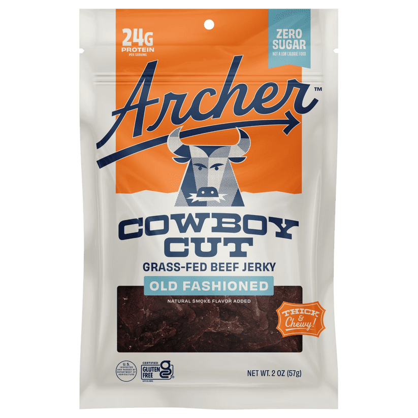 Pack of 12, Country Archer Provisions Cowboy Cut Old Fashioned Beef Jerky, 2 oz