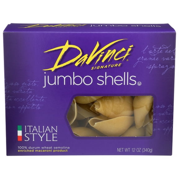 Pack of 12 DaVinci Jumbo Pasta Shells 12 oz