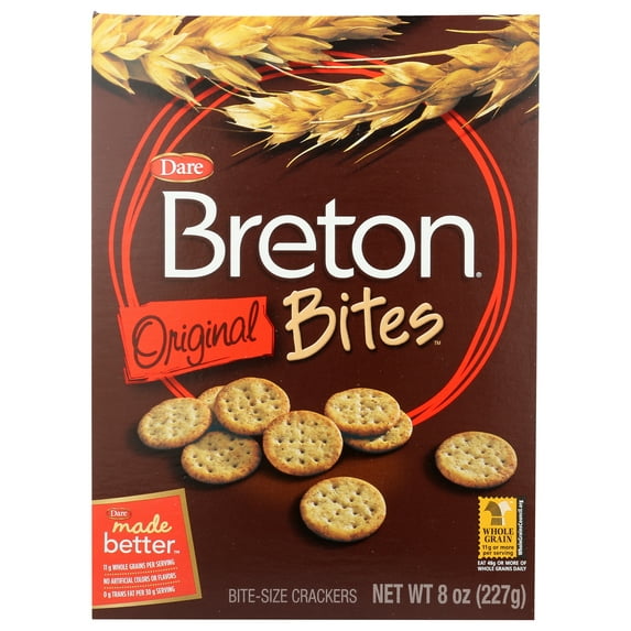 Pack of 12, Dare Breton Original Bite-Sized Crackers, 8 oz