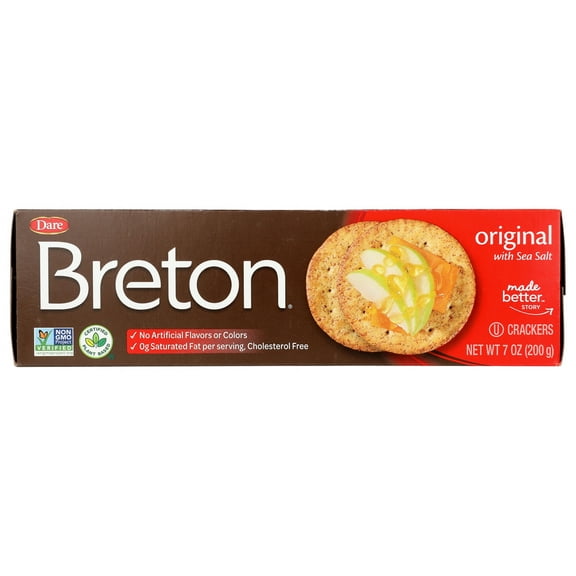 (Pack of 12), Dare Breton Original with Sea Salt Crackers, 7 oz
