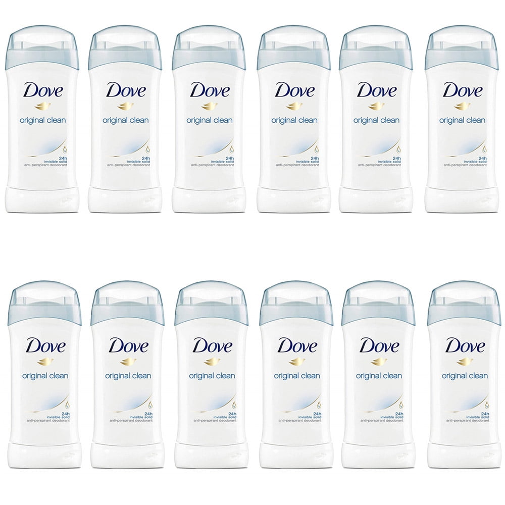Pack of (12) Dove Anti-Perspirant Deodorant, Invisible Solid, Original Clean, 2.6 oz