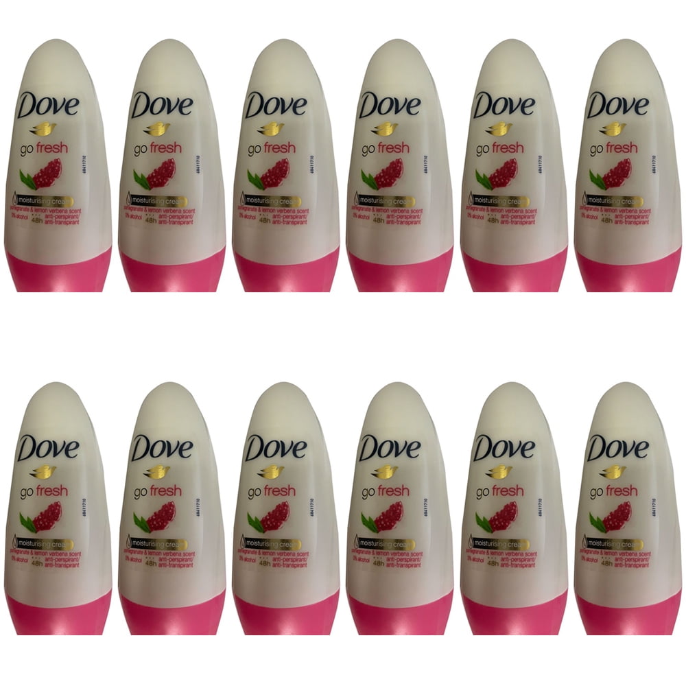 Pack of (12) Dove Go Fresh Pomegranate Roll-On Antiperspirant Deodorant 50 ML 1.75 OZ