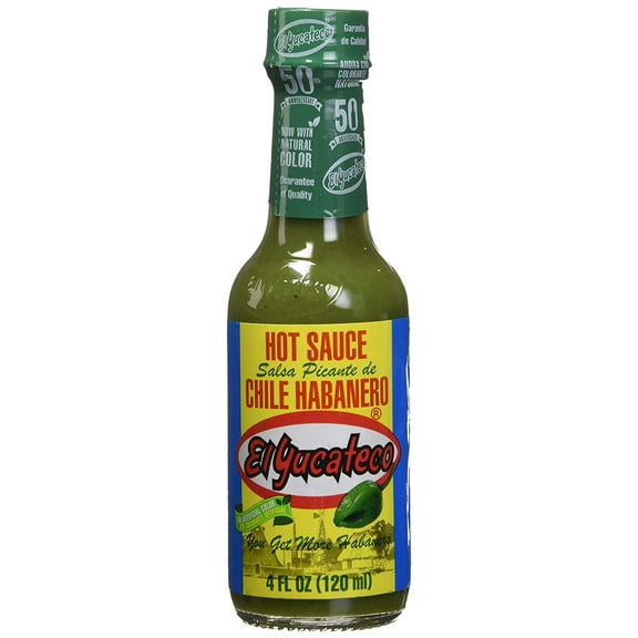 Pack of 6, El Yucateco Chili Habanero Hot Sauce, 4 oz
