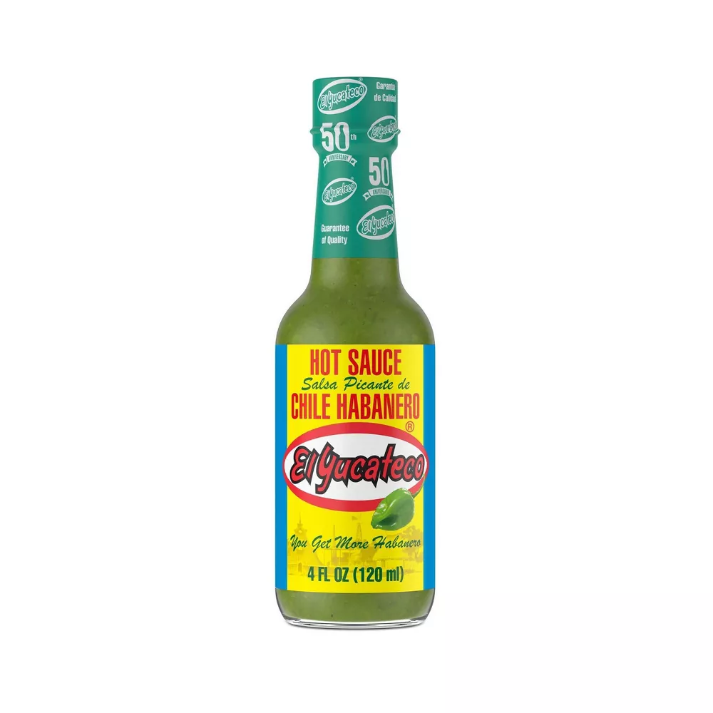 Pack of 12, El Yucateco Green Habanero Hot Sauce, 4 fl oz