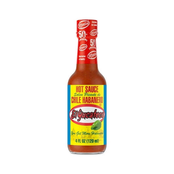 Pack of 12, El Yucateco Salsa Picante De Chile Habanero Red Hot Sauce, 4 oz