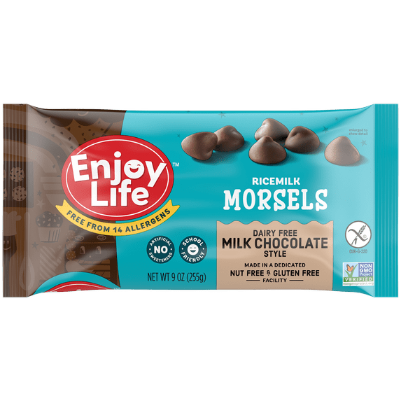 Pack of 12, Enjoy Life Ricemilk Chocolate Morsels, 9 oz