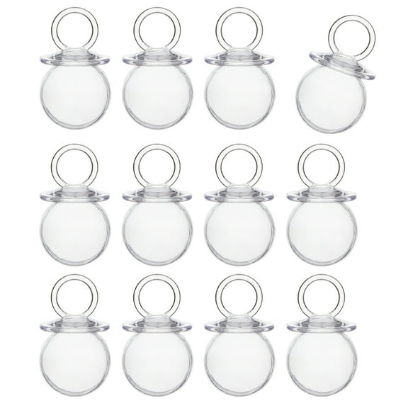Pack of 12 Fillable Pacifier Candy Boxes Charm Box Portable Candy Holder for Babies Shower and Decoration Accessories