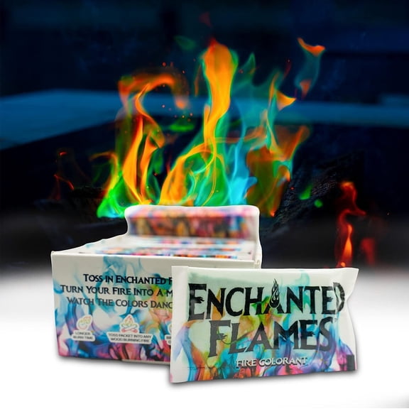 Pack of 12 Fire Changing Color Packets for Campfires, Fire Pits, and Outdoor Wood Fireplaces, Longer Lasting Burn Time, Safe and Non-Toxic