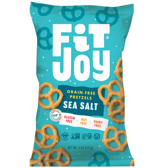 Pack of 12, Fitjoy Sea Salt Grain Free Pretzels, 5 oz