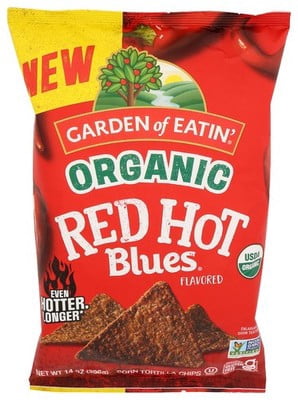 (Pack of 12) Garden of Eatin Chips Tortilla Blue Red Hot Organic 14 Oz