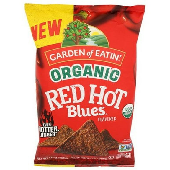 (Pack of 12) Garden of Eatin Chips Tortilla Blue Red Hot Organic 14 Oz