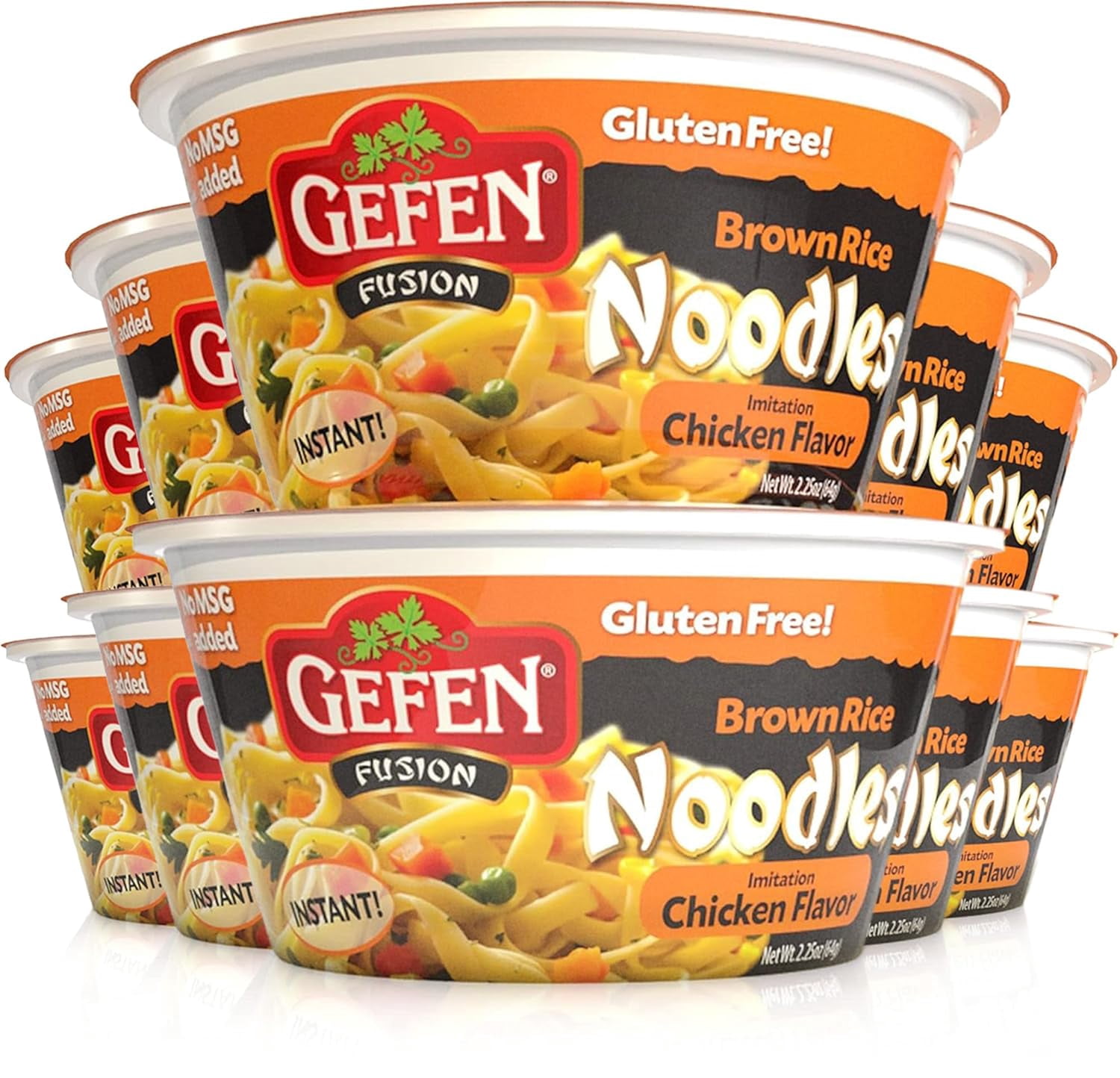 (Pack of 12) Gefen Bowl Chicken Brown Rice Noodles 2.25 Oz