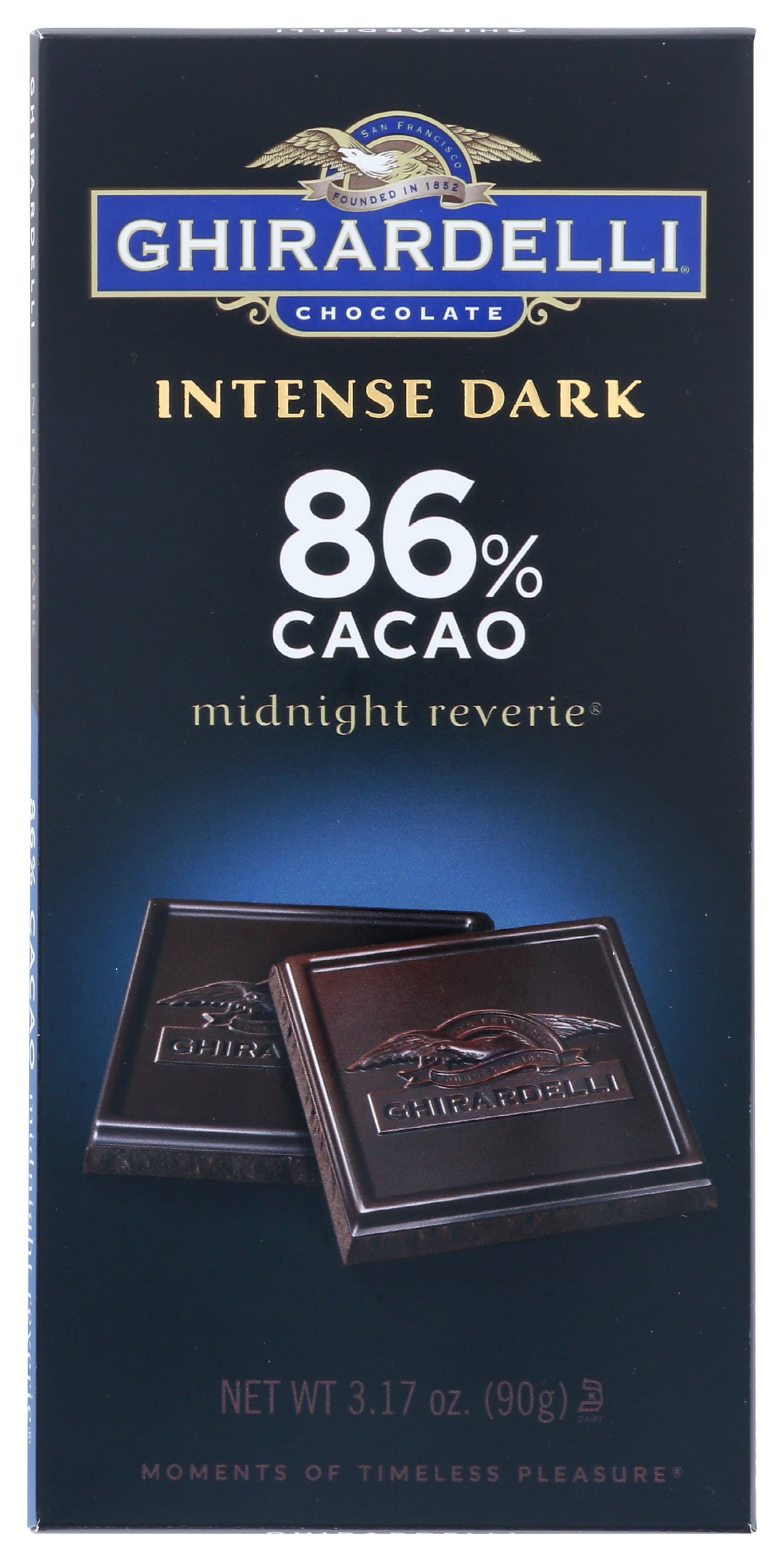 Pack of 12, Ghirardelli Intense Dark Midnight Reverie Chocolate Bar, 3.17 oz
