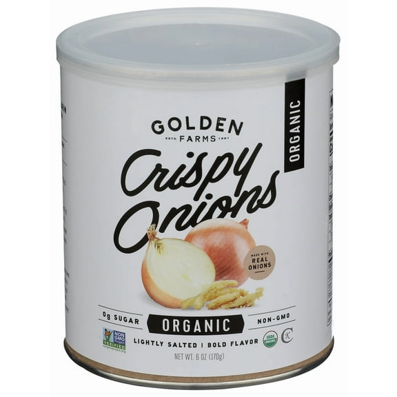 (Pack of 12) Golden Farms Fried Crispy Organic Onions 6 oz