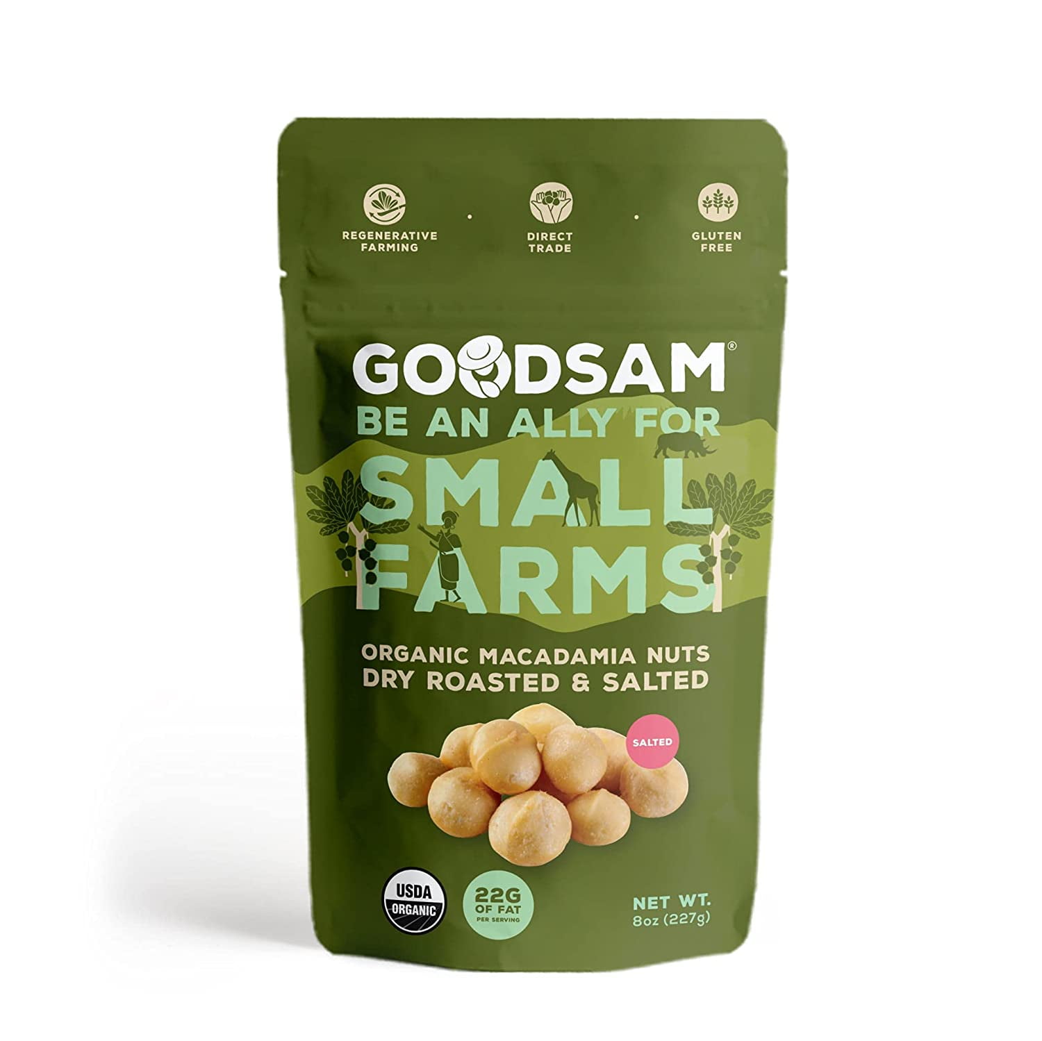 (Pack of 12), GoodSam Organic Macadamia Nuts Dry Roasted & Salted, 8 oz