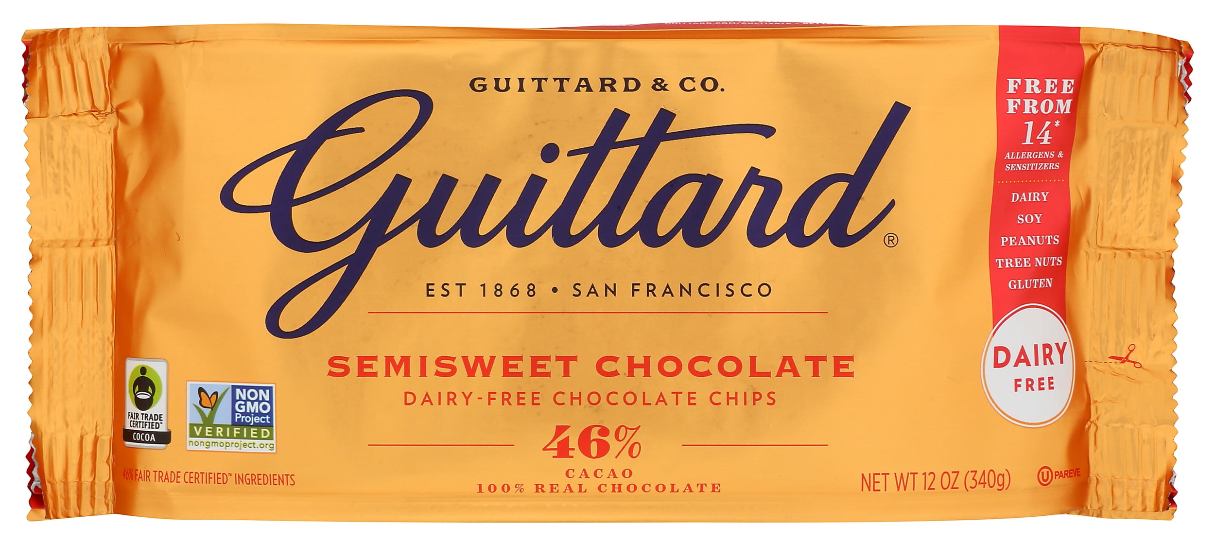 Pack of 12, Guittard Semisweet Chocolate Baking Chips, 12 oz