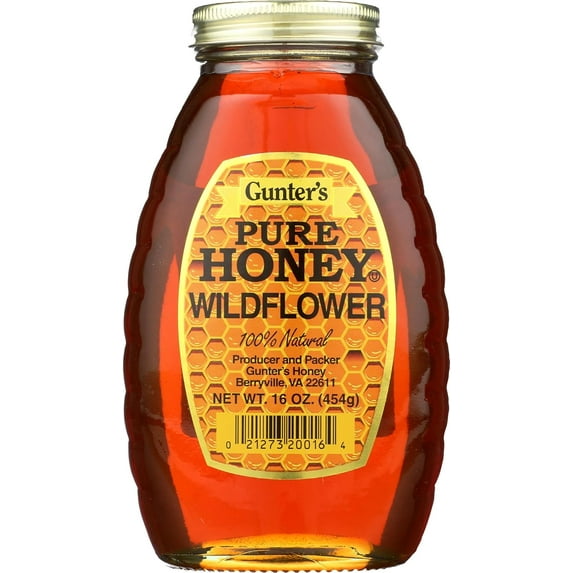 Pack of 12, Gunters Pure Honey Wildflower, 16 oz