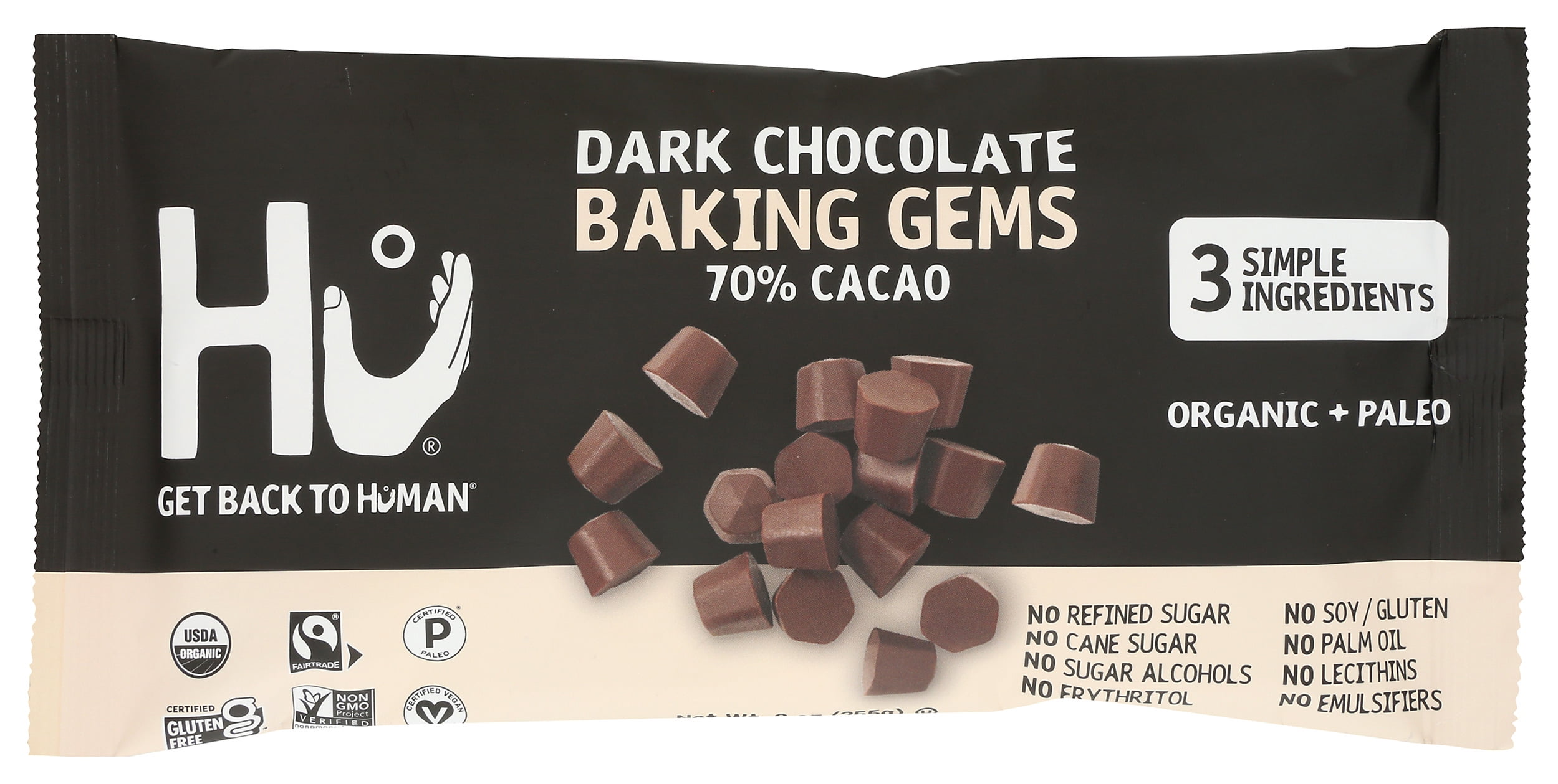 (Pack of 12), HU 70% Cacao Dark Chocolate Baking Gems, 9 oz