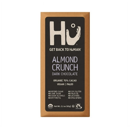 (Pack of 12), HU Almond Crunch Dark Chocolate Bar, 2.1 oz