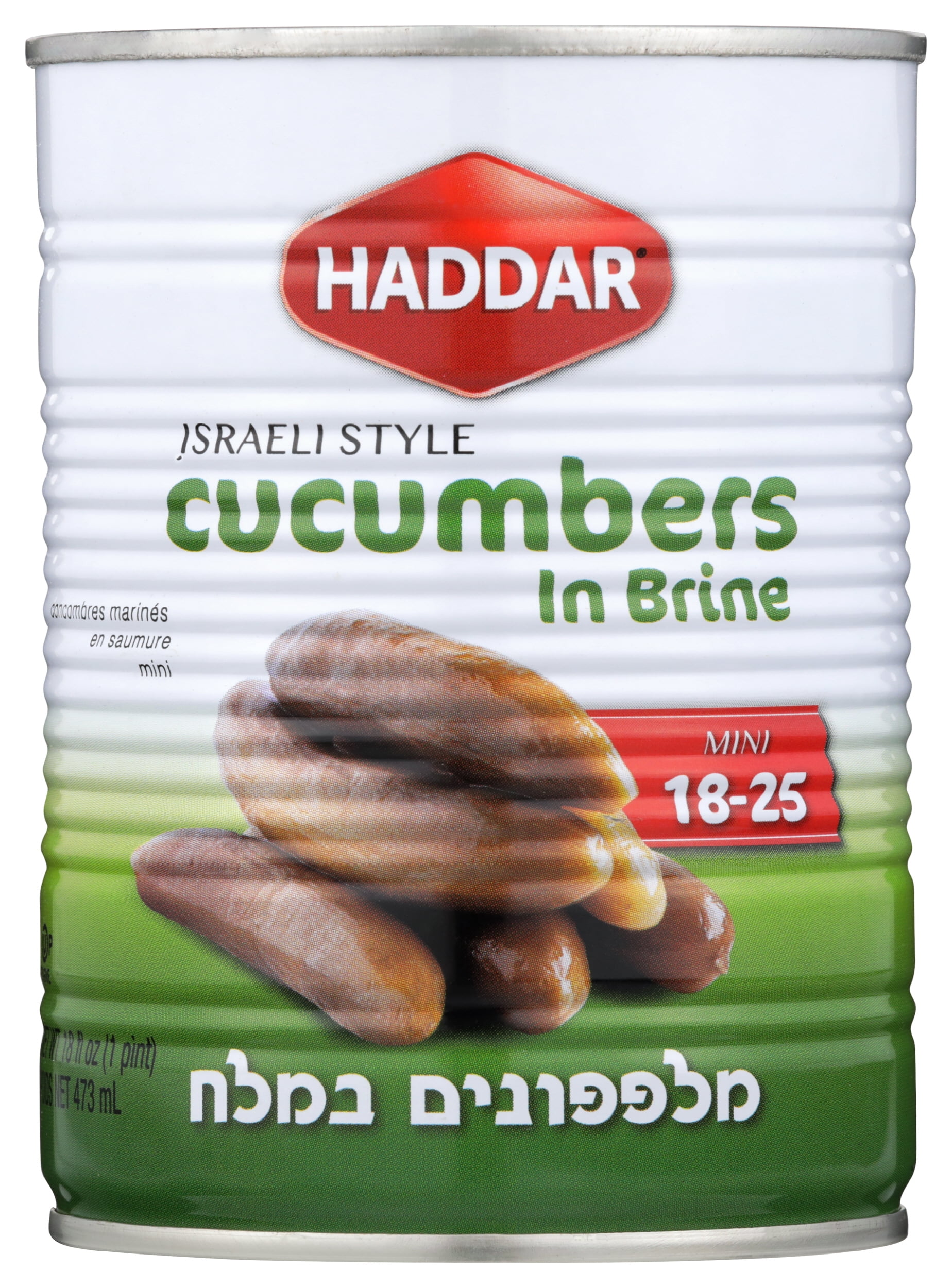 (Pack of 12), Haddar Israeli Style Cucumbers in Brine, 19 oz