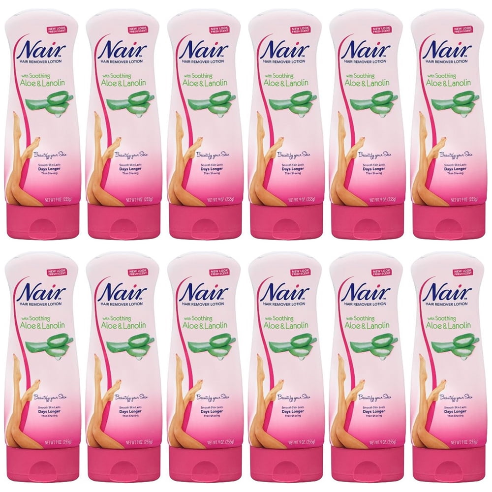 Pack of (12) Hair Remover Lotion with Aloe And Lanolin For Legs by Nair