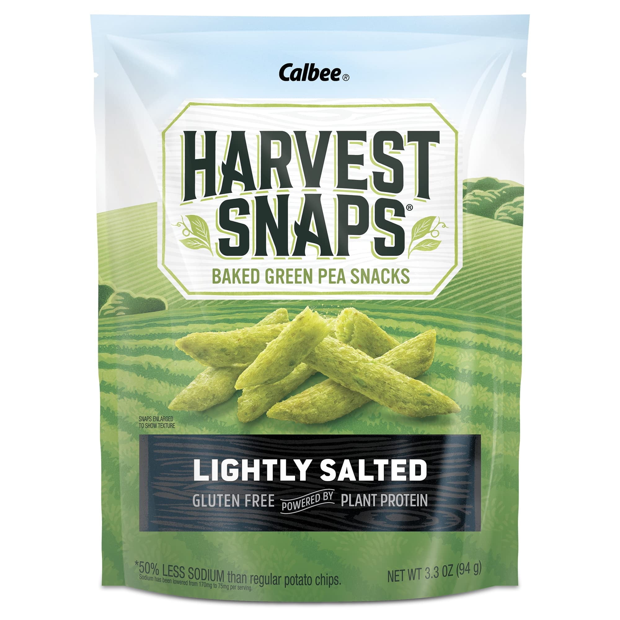 (Pack of 12) Harvest Snaps Lighly Salted Baked Green Pea Snacks, 3.3 oz