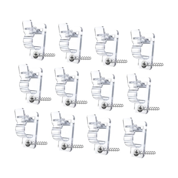 Pack of 12 Heavy Duty Plastic Cable Clips Including Screws for Organizing Wires and Cables Securely in Multiple Setting