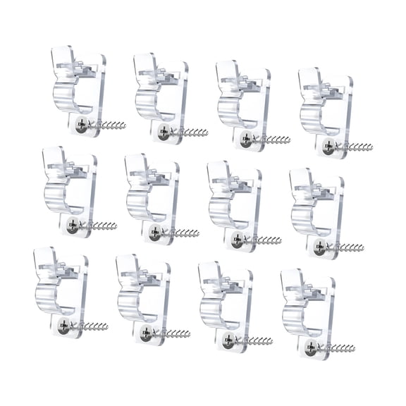 Pack of 12 Heavy Duty Plastic Cable Clips Including Screws for Organizing Wires and Cables Securely in Multiple Setting