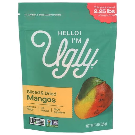 (Pack of 12) Hello I'm Ugly Dried Sliced Mangos 3 Oz