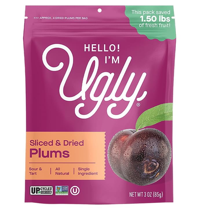 Hello I'm Ugly, Dried Sliced Plums, 12 Pack, 3 oz each sweet and tangy ...