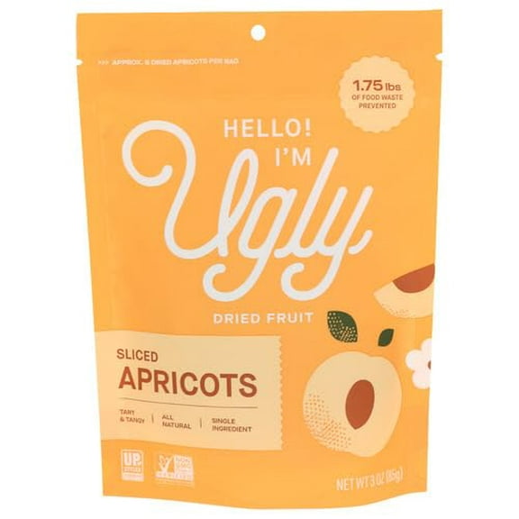 (Pack of 12) Hello I'm Ugly Dried and Sliced Apricots 3 Oz