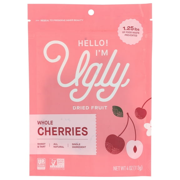Pack of 12, Hello Im Ugly Whole Cherries Dried Fruit, 4 oz