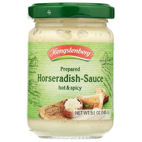 Pack of 12, Hengstenberg Hot & Spicy Horseradish-Sauce, 5.25 oz