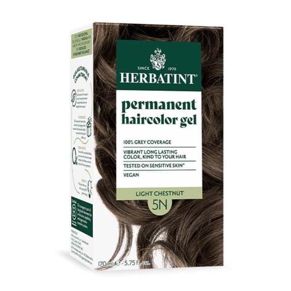 Pack of 3, Herbatint 5N Light Chestnut Permanend Haircolor Gel, 5.75 oz