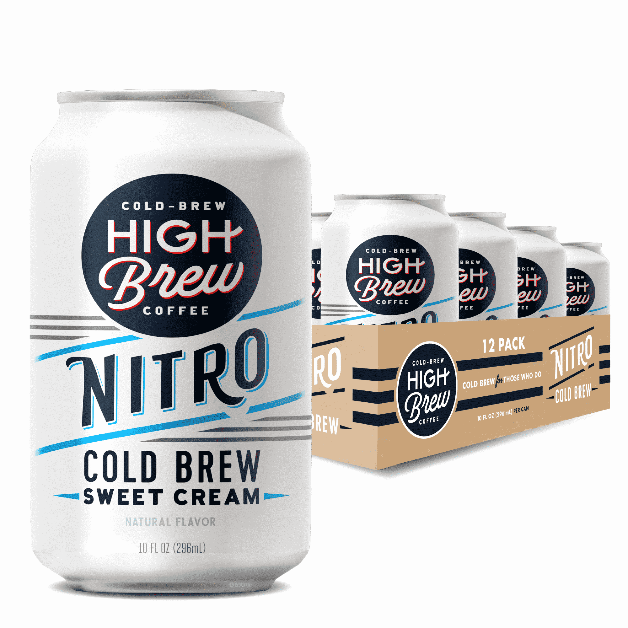 High Brew Coffee, Nitro Sweet Cream Cold Brew, 10 fl oz Cans (12 Pack)