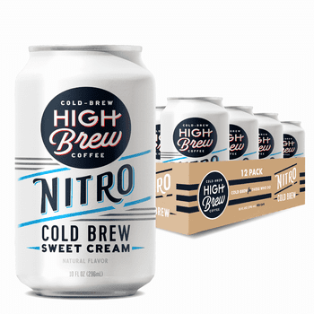 High Brew Coffee, Nitro Sweet Cream Cold Brew, 10 fl oz Cans (12 Pack)