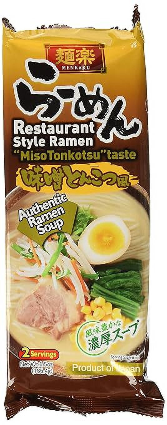 (Pack of 12), Hikari Menraku Tonkotsu Ramen Noodles, Miso, 6.5 oz